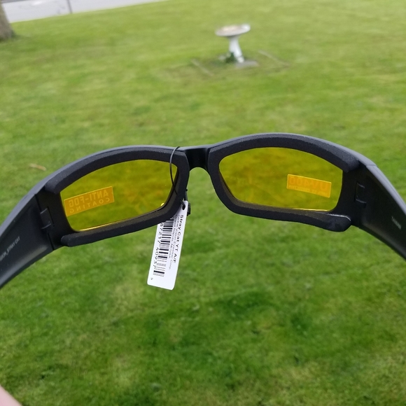 Sunglasses Motorcycle Yellow Outdoor Men Wheelie Padded Shatterproof UV400 Lens - Picture 5 of 11